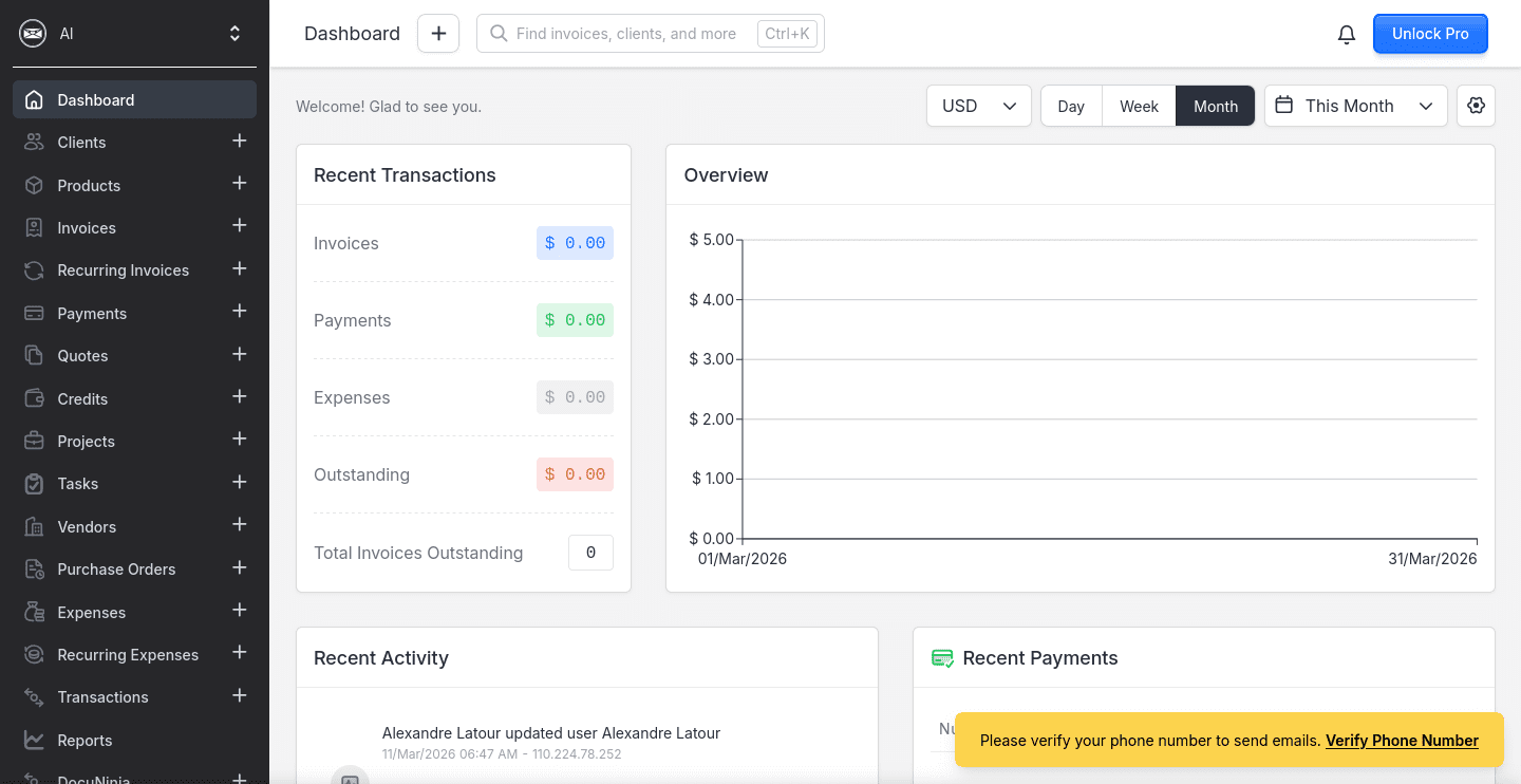 komier invoice ninja online generator comparison