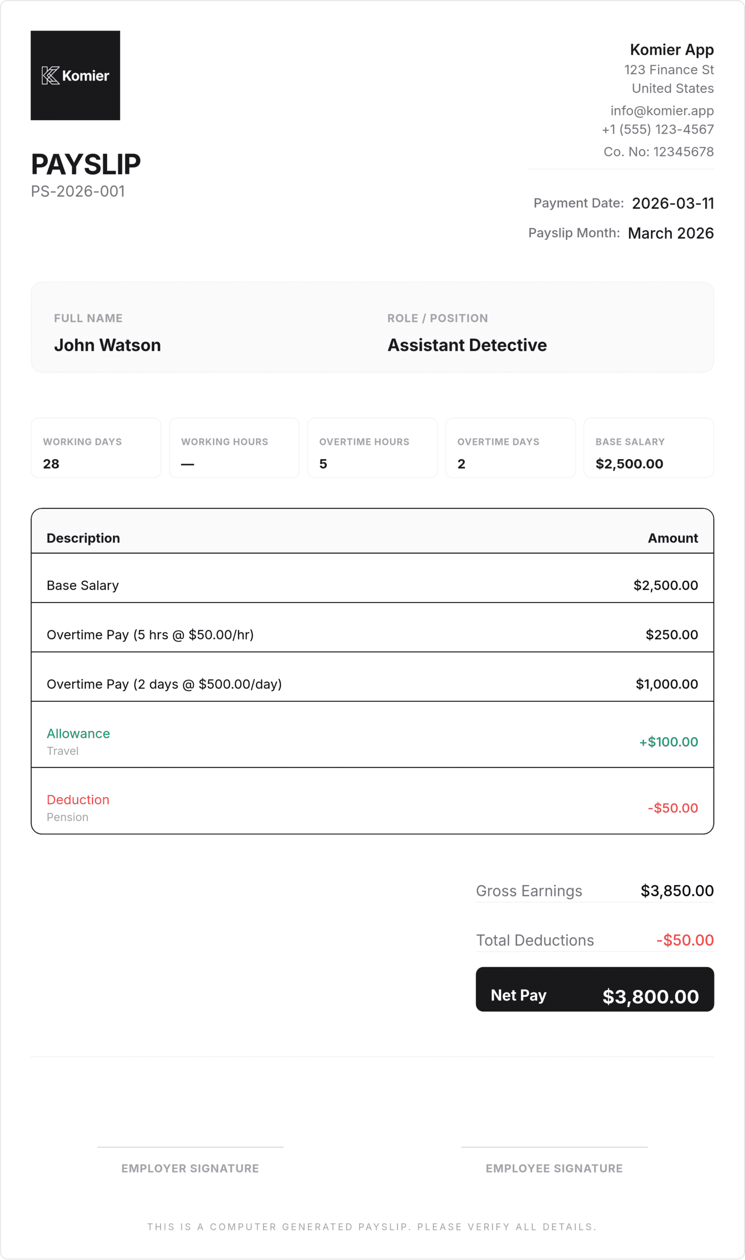 komier online payslip template generator